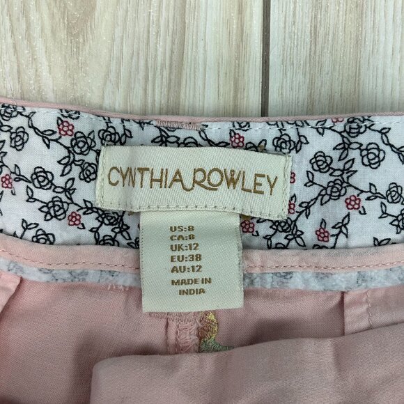 Cynthia Rowley Pineapple Embroidered Shorts- 8 - Picture 2 of 5